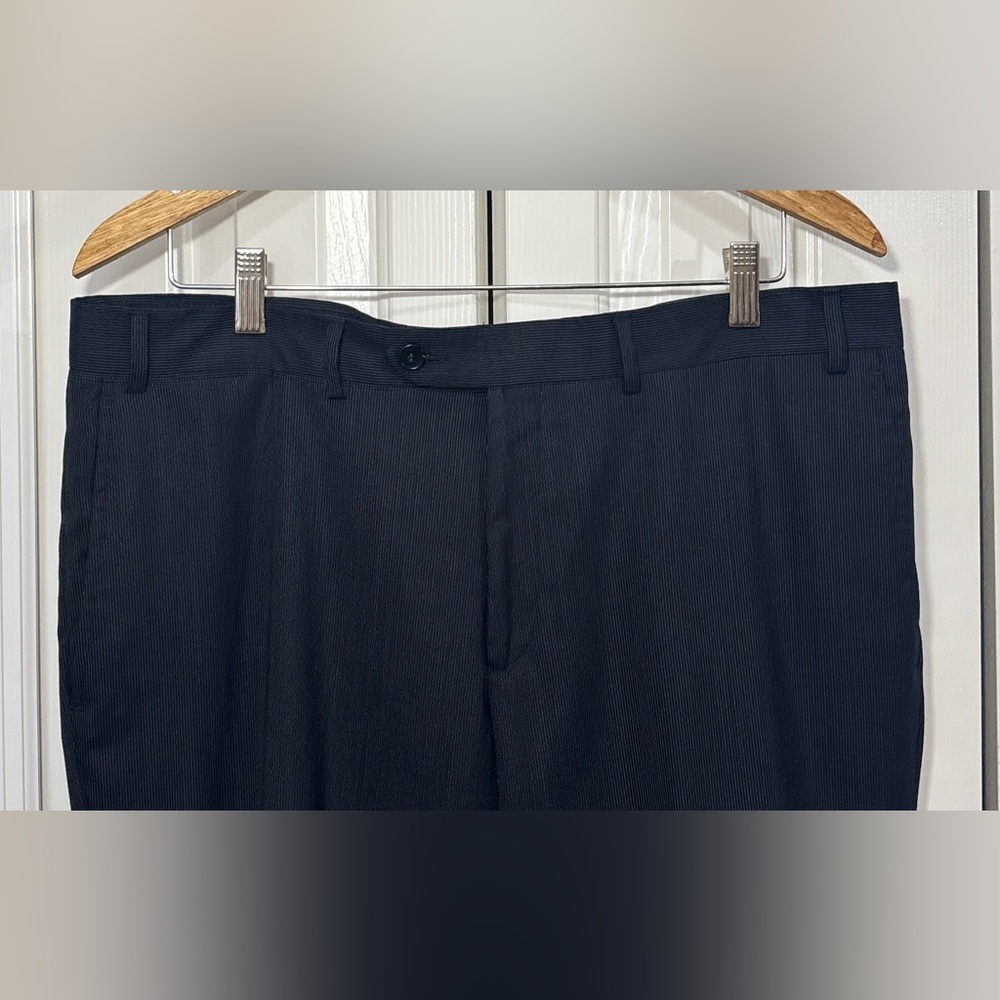 Men’s Dress Pants 38R –Navy Pinstripe –Wool Blend| NWOT| Arturo Calle Black Line - Picture 2 of 10